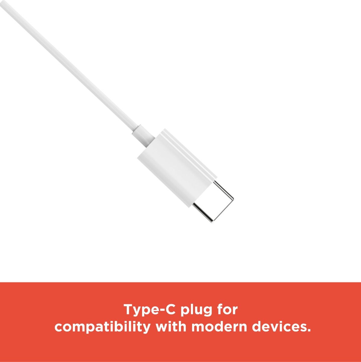 RadioShack Wired Type-C Earphones – Built-In Mic, 10mm Drivers, Quick Access Controls, 3.5ft Cable, White