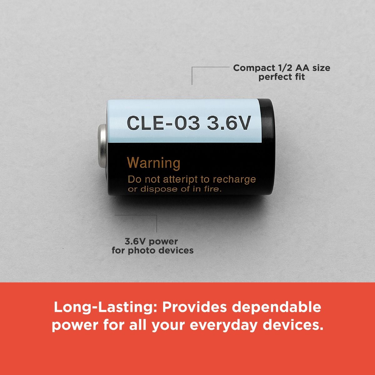 RadioShack ½ AA Camera Battery 2302197