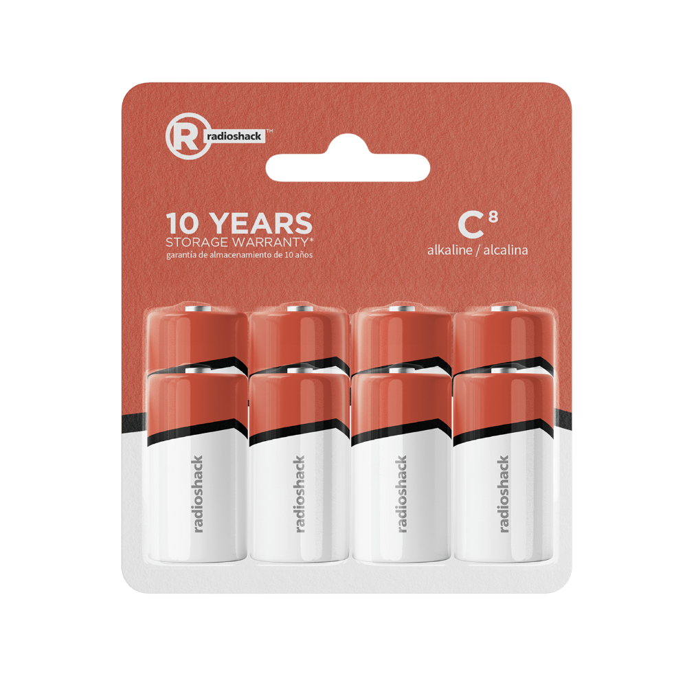 RadioShack C Alkaline Batteries 8 Pack 2302298