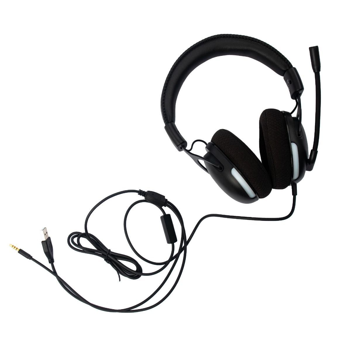 RadioShack Dual-Connect Gaming Headset – USB-A & 3.5mm, Boom Mic, 40mm Drivers, High Sensitivity, Immersive Sound, Black
