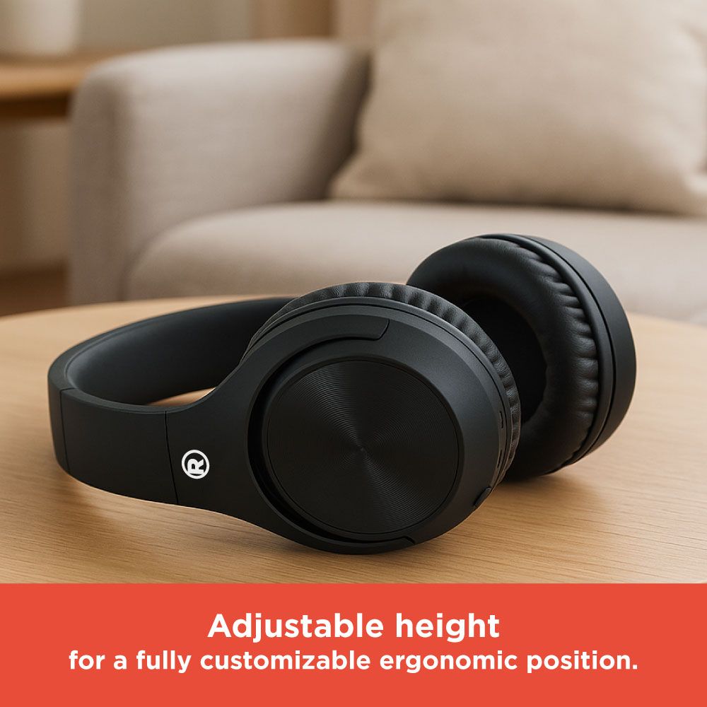 RadioShack Free Beat Headphones - Bluetooth 5.3, 40mm Drivers, 15-Hour Playtime, 32 ft Wireless Range, Black 4 RadioShack Free Beat Headphones - Bluetooth 5.3, 40mm Drivers, 15-Hour Playtime, 32 ft Wireless Range, Black