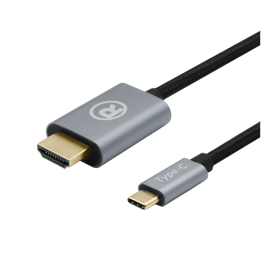 RadioShack 8K USB-C to HDMI Braided Cable – HDMI 2.1, HDR Compatible, Gold-Plated Connectors, 6 ft Nylon Braided Design