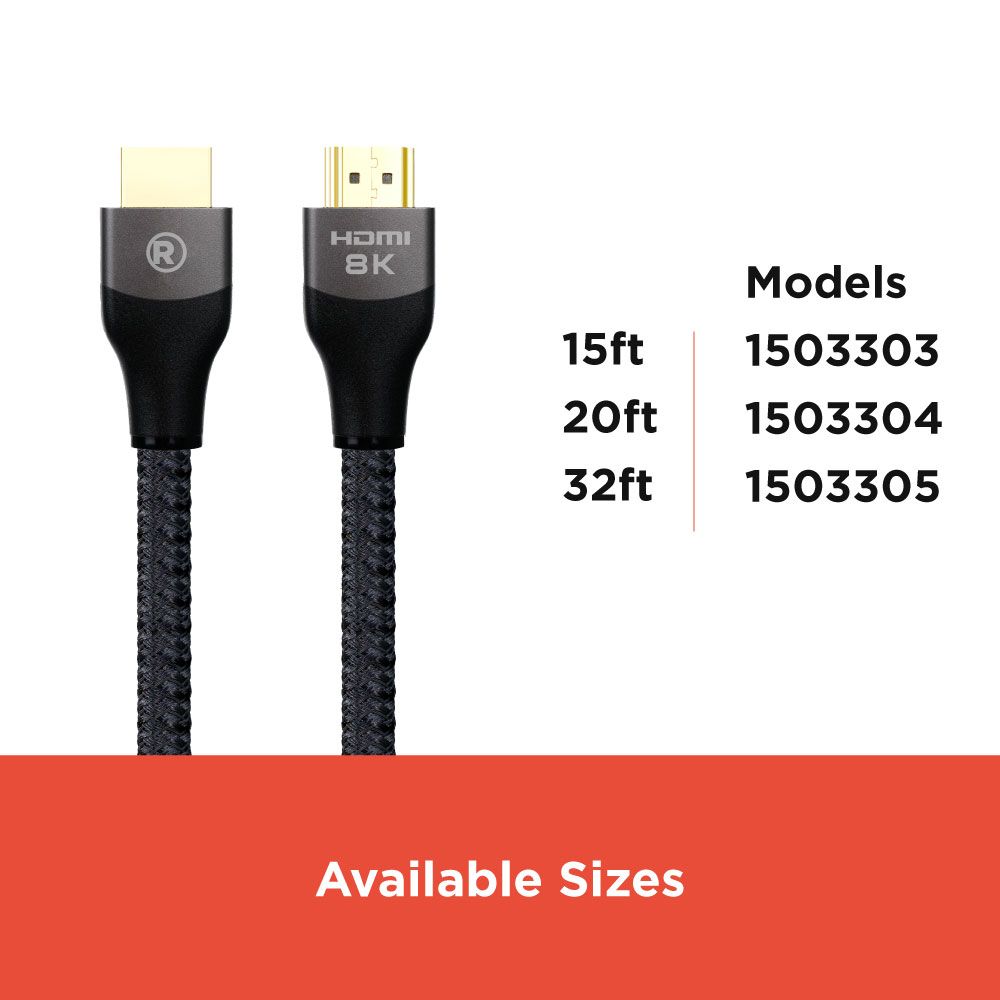 RadioShack HDMI 2 1 Ultra High Speed Cable 8K60HZ 20FT 1503304