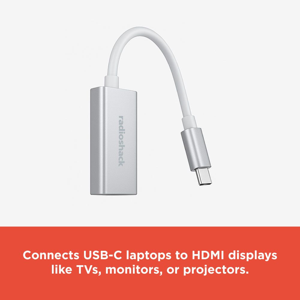 RadioShack Type C to HDMI F Converter 2605103 0.3 Feet