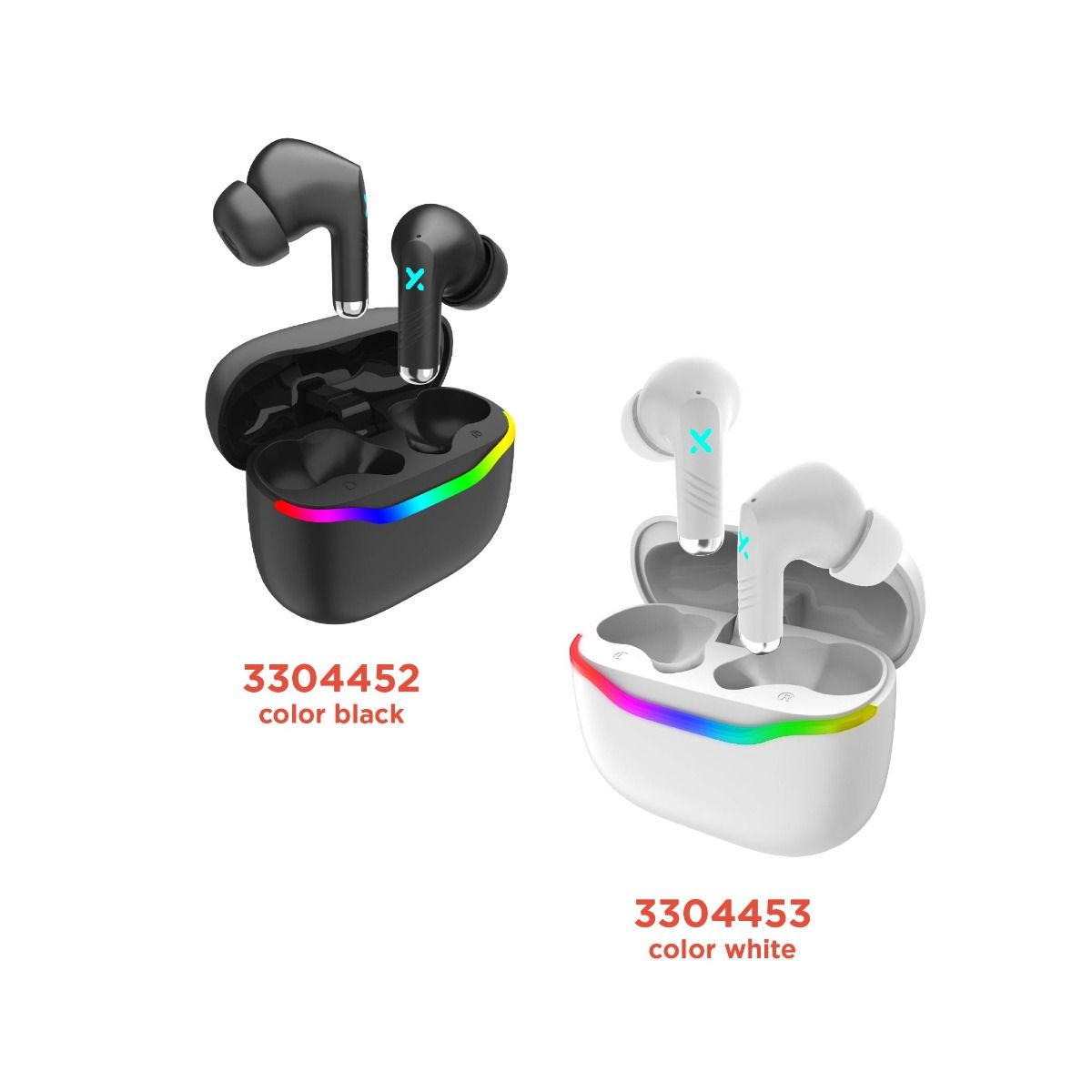 RadioShack Wireless Gaming Earbuds – Bluetooth 5.3, Low-Latency Mode, ENC Mics, 22-Hour Playtime, LED Case, Black