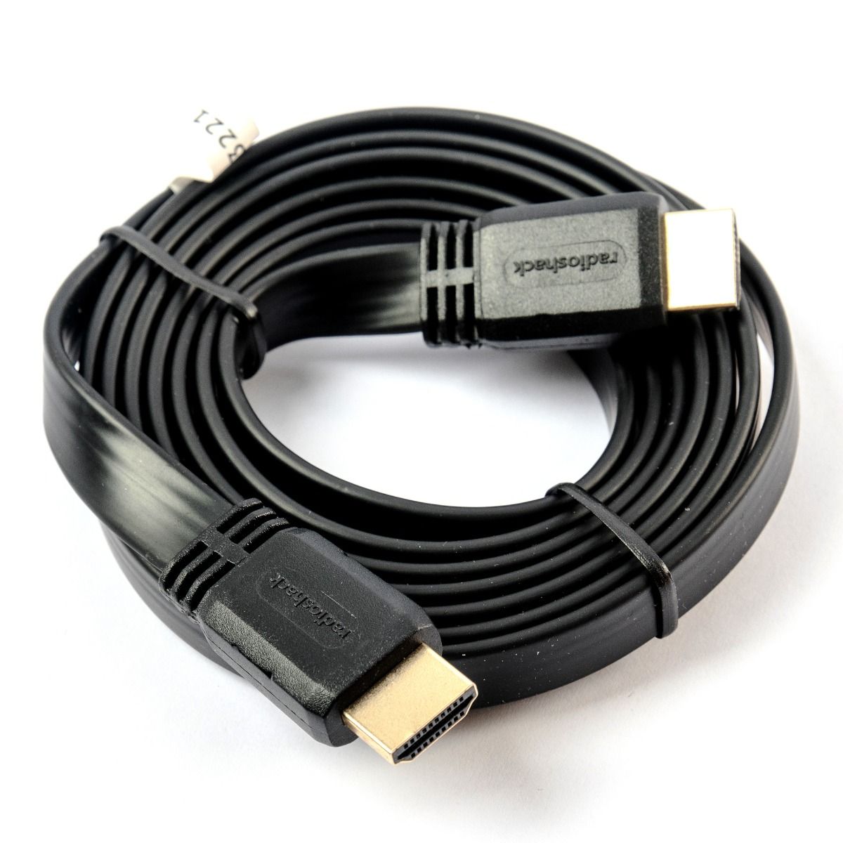 RadioShack HDMI 2.0 4K Flat Cable with Ethernet Male to Male - 2.7m 1503272 9 Feet