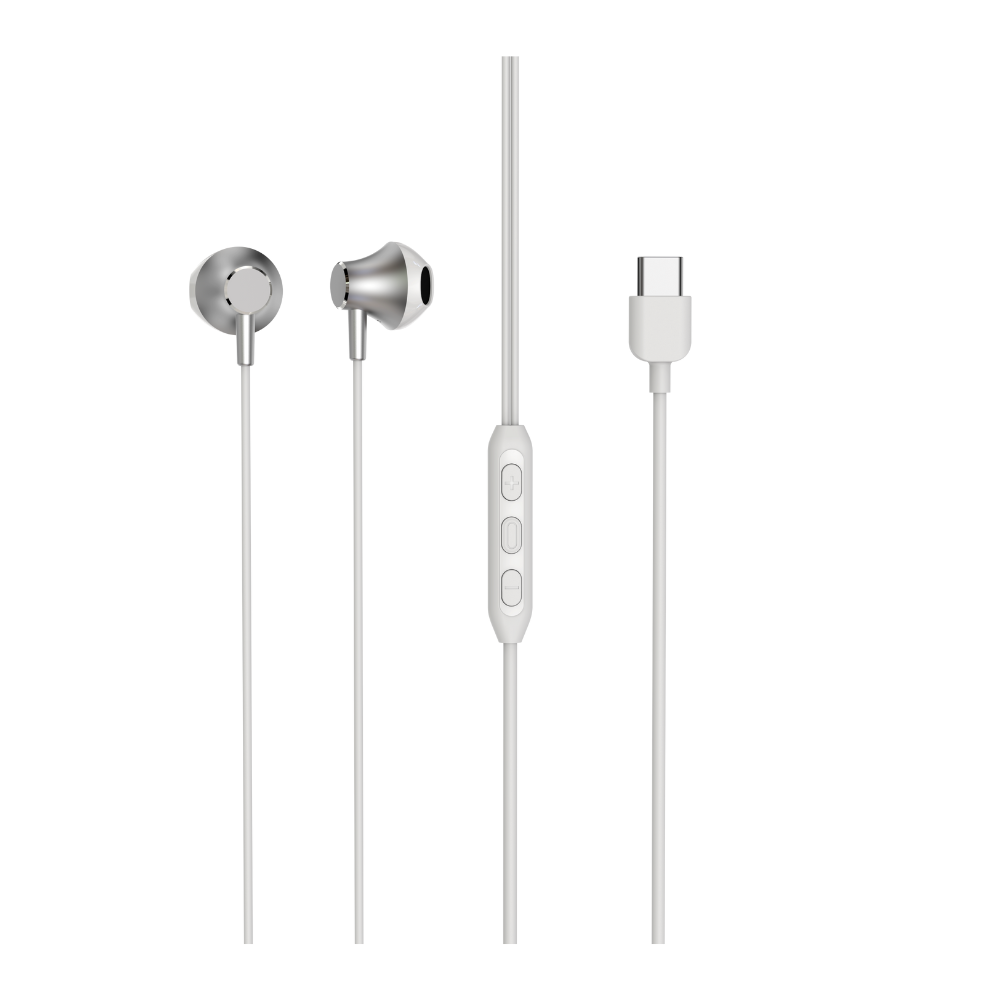 RadioShack In-Ear Earphones 2-Pack – USB-C, Built-In Mic, Volume Control, 14mm Drivers, Black & White