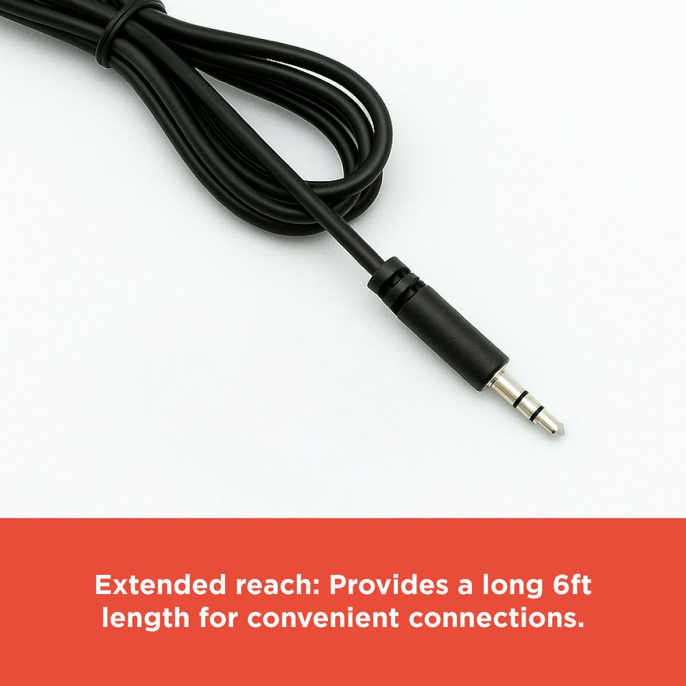 RadioShack 3.5mm Male to Female Extension Round Cable - 1.8m (6 Feet) 4203233
