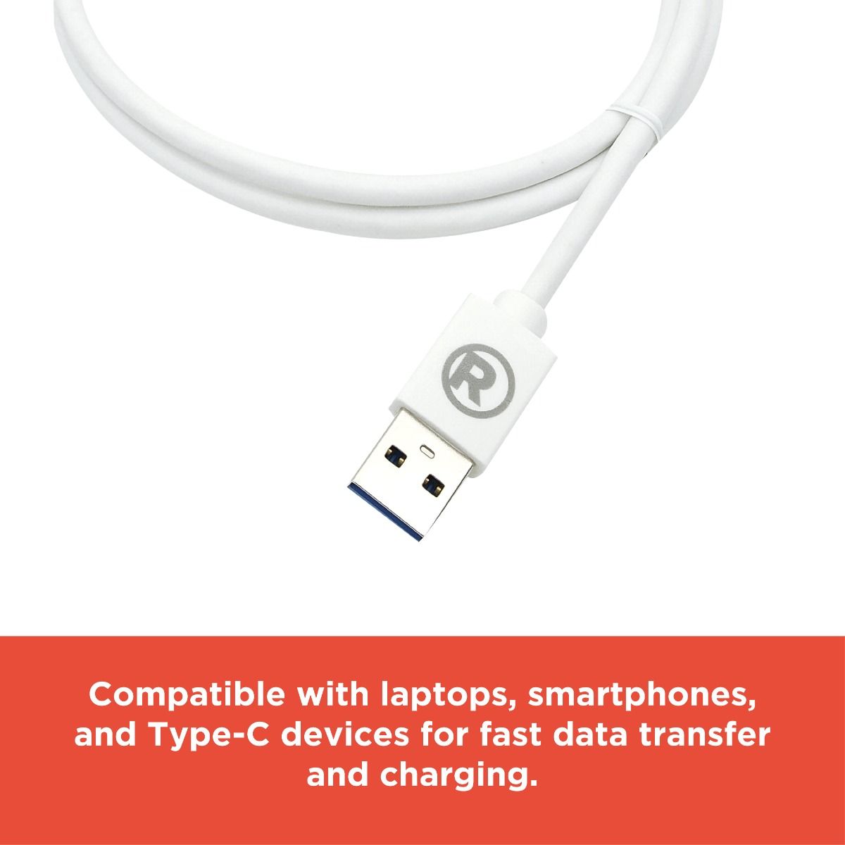 RadioShack USB 3.0 Male to Type-C Round Male Cable - 1.8m (6 Feet) 2605129 4 RadioShack USB 3.0 Male to Type-C Round Male Cable - 1.8m (6 Feet) 2605129
