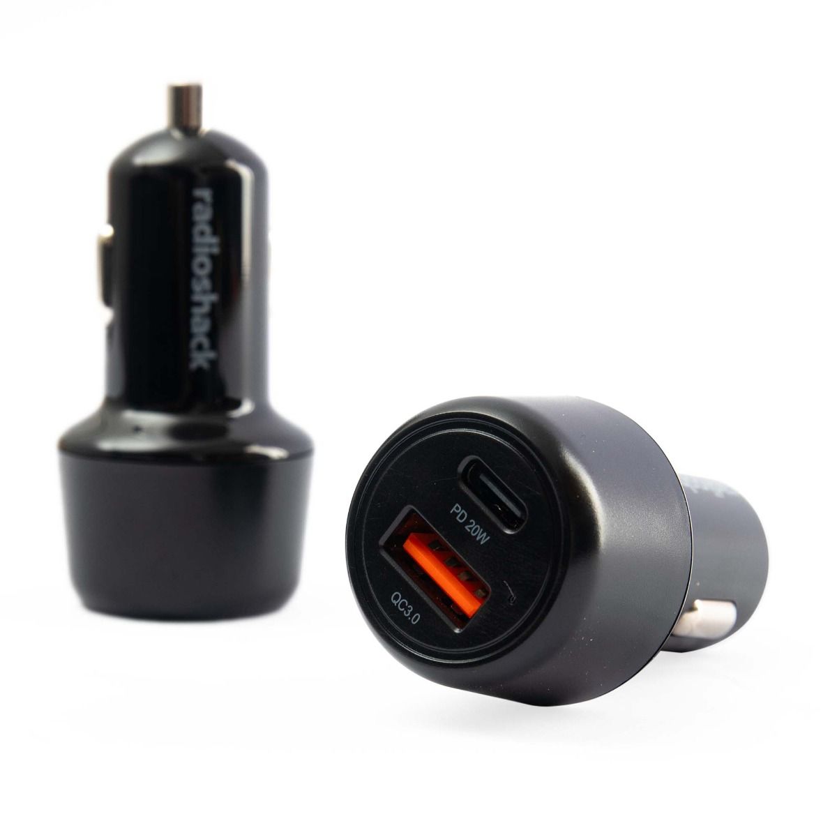 RadioShack Two Pack QC 3 0 Dual Car Charger With 1 USB 1 Type C 2733360