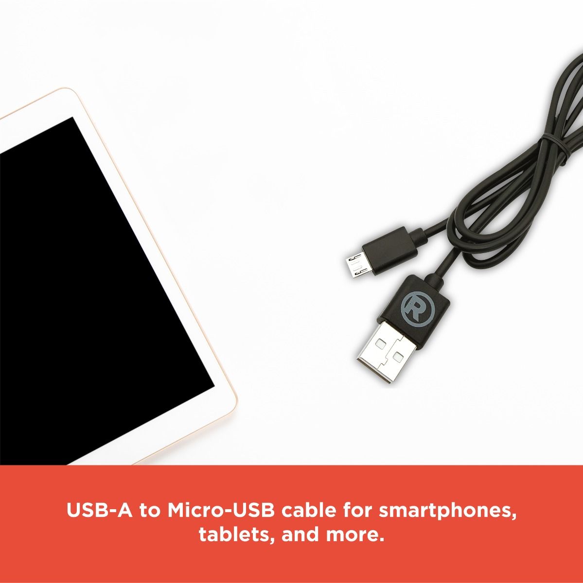 RadioShack USB 2.0 Male to Micro USB Round Cable - 91.4cm (3 Feet) 2605133