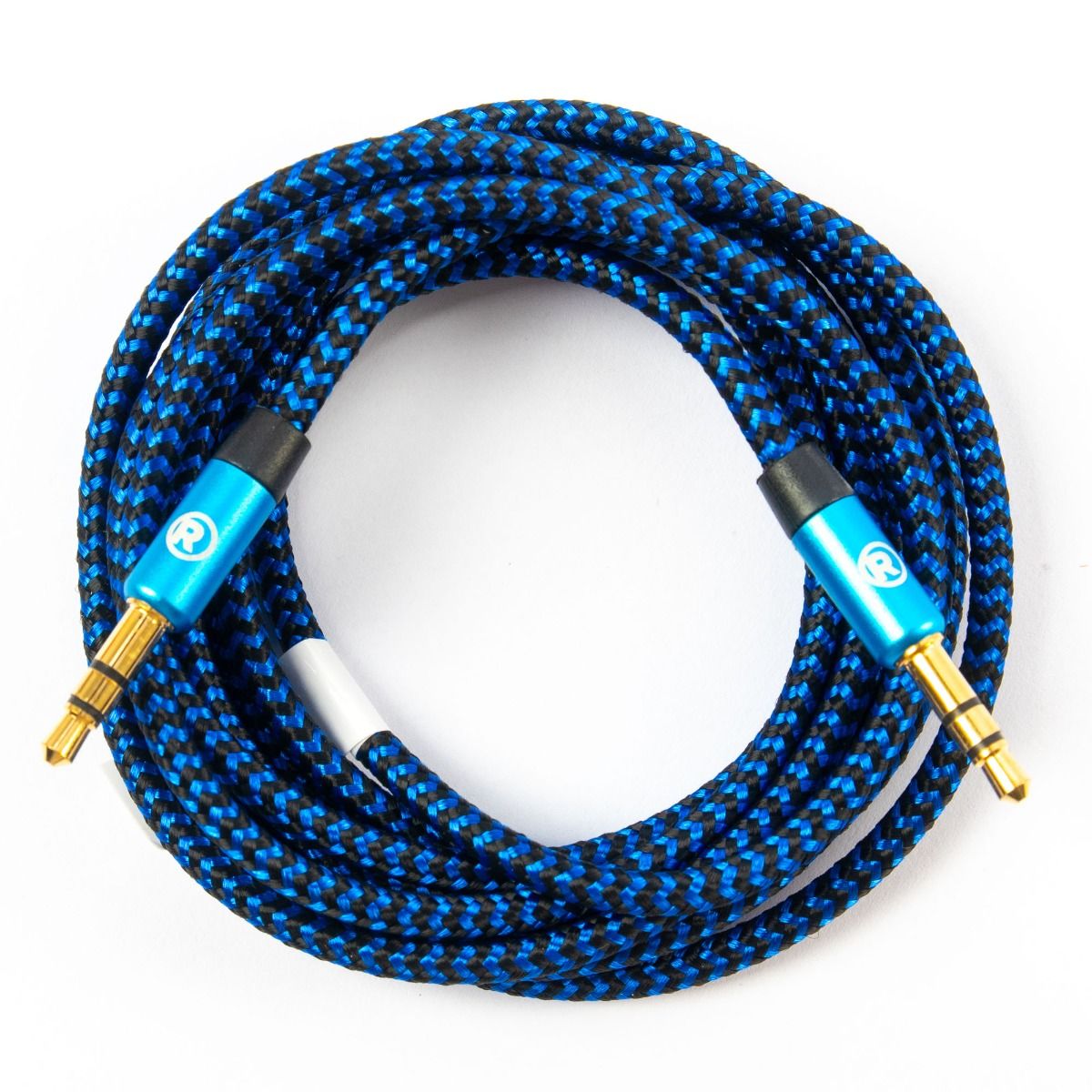 RadioShack 3.5mm Male to Male Braided Cable Blue - 3 ft 4203226