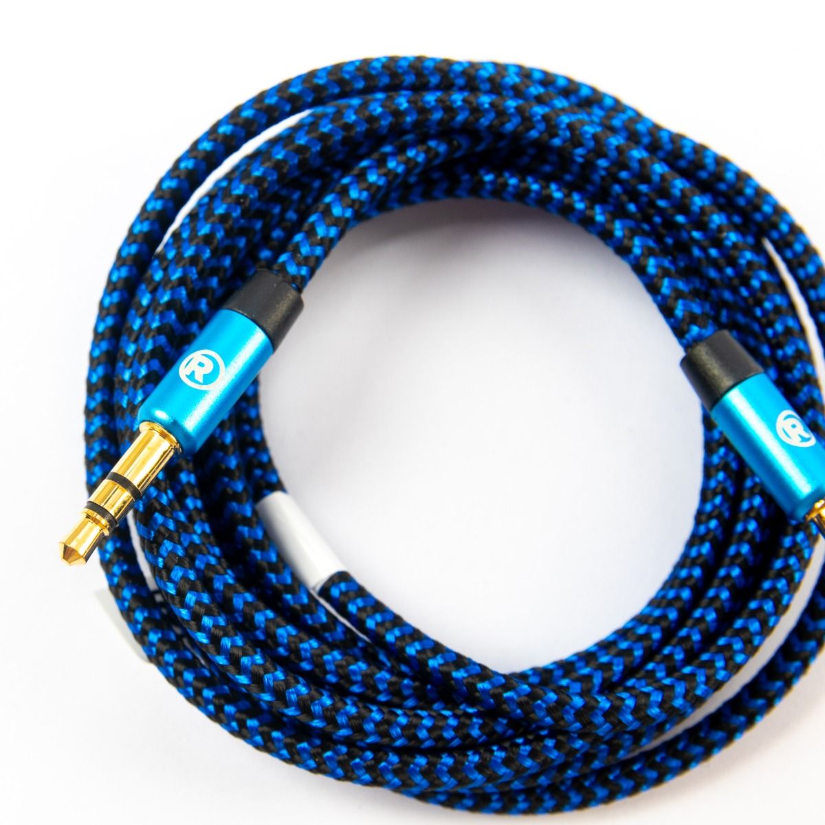 RadioShack 3.5mm Male to Male Braided Cable Blue - 3 ft 4203226