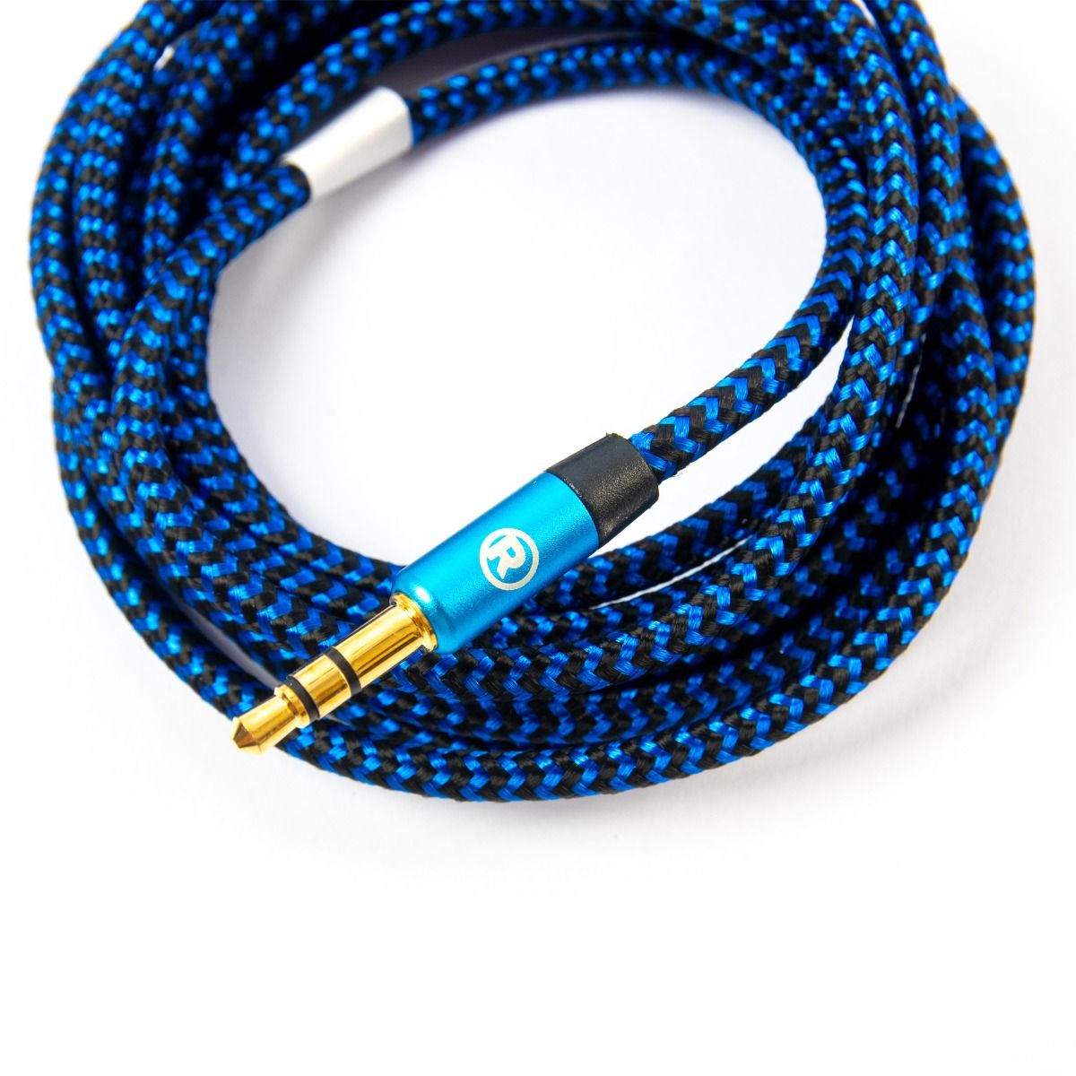 RadioShack 3.5mm Male to Male Braided Cable Blue - 3 ft 4203226