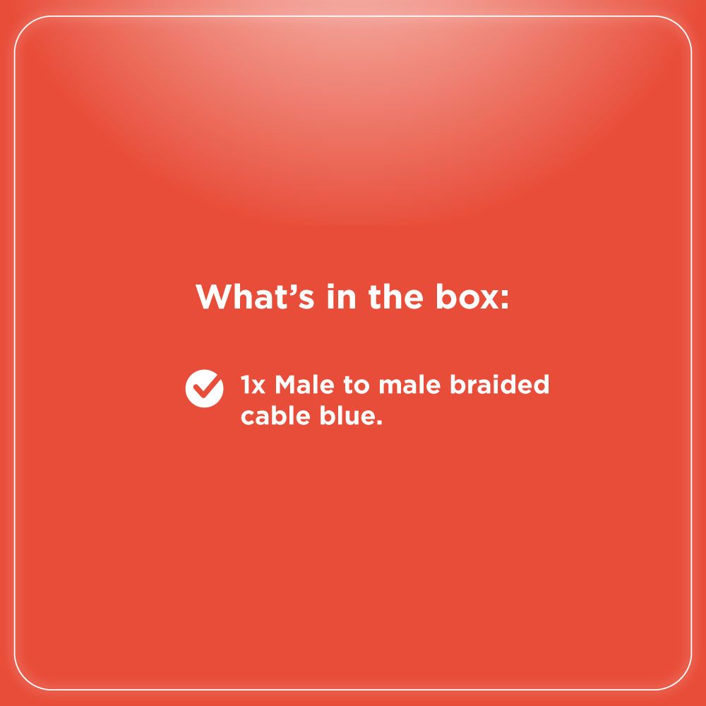 RadioShack 3.5mm Male to Male Braided Cable Blue - 3 ft 4203226