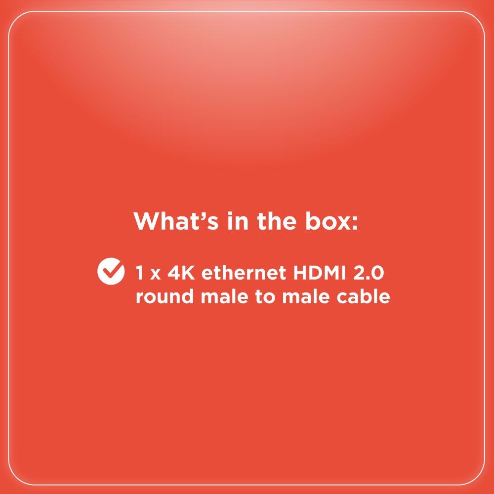 RadioShack HDMI 2.0 4K Round Cable with Ethernet Male to Male - 9.8m 1503269 32 Feet 9 RadioShack HDMI 2.0 4K Round Cable with Ethernet Male to Male - 9.8m 1503269 32 Feet