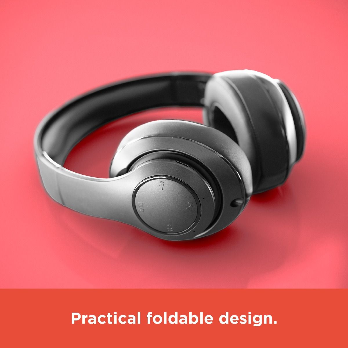 RadioShack Bluetooth 5.4 Headphones – 30-Hour Playtime, 40mm Drivers, Built-In Mic, Foldable, Silver
