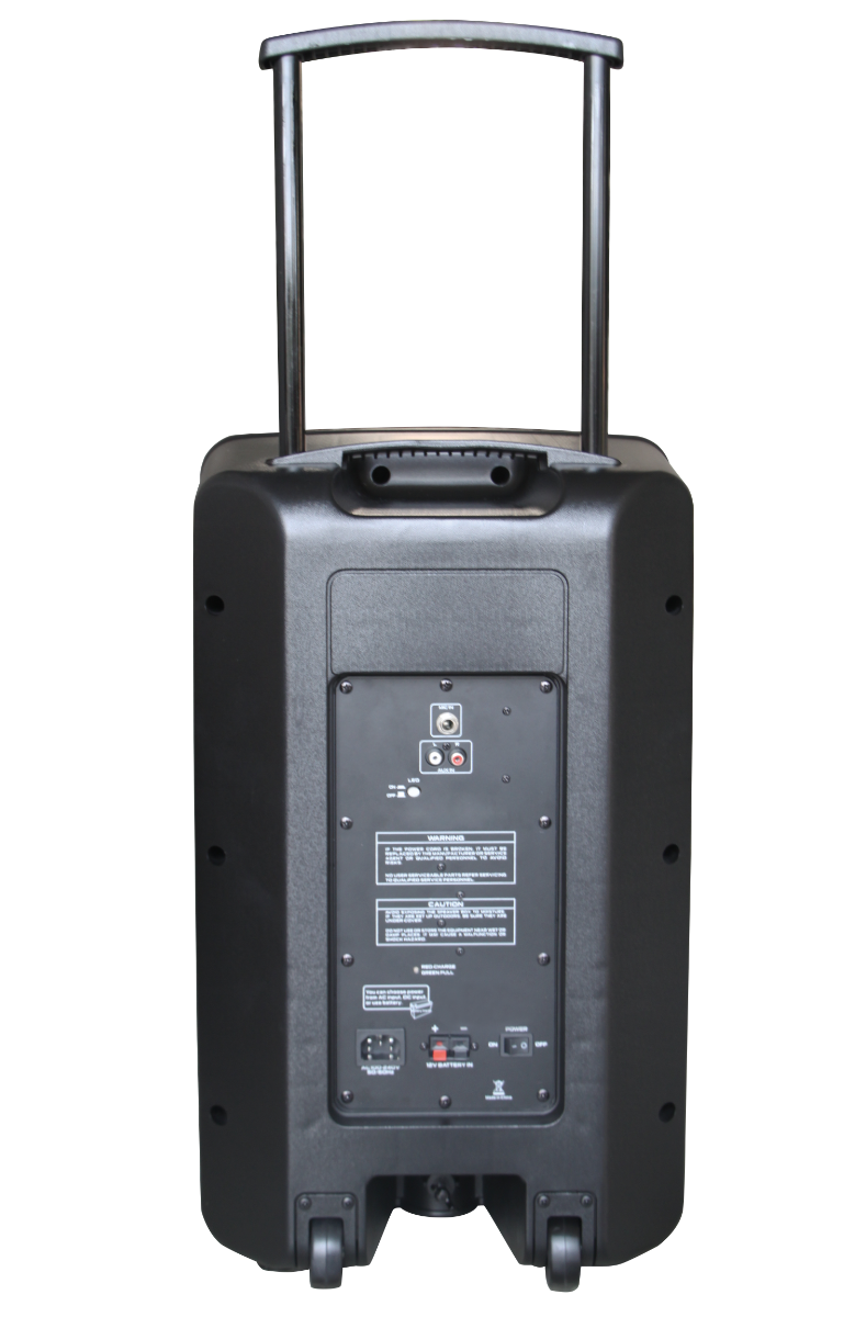 RadioShack 12" PA Speaker – 2,000W Power, FM Radio, Bluetooth & AUX Input, Wired Mic & Tripod Included, RGB Lights, Rechargeable Battery