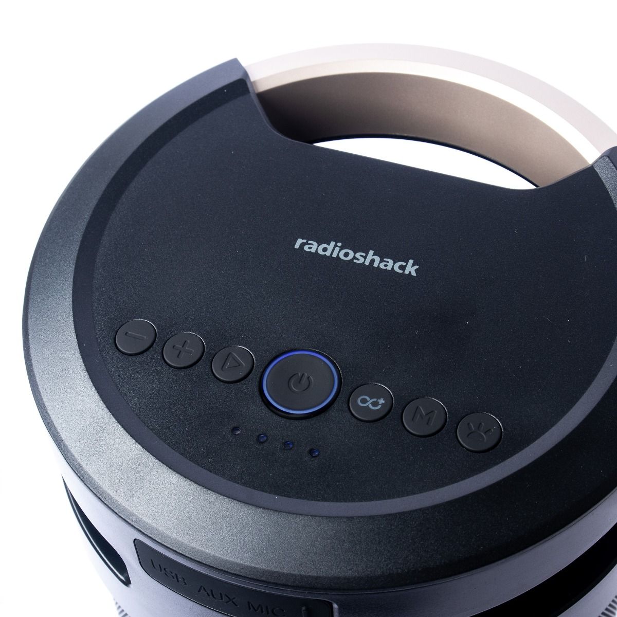 RadioShack Bluetooth Speaker – 74W, 360° Sound, IPX5 Water Resistant, AUX Input, Rechargeable Battery, RGB Lights