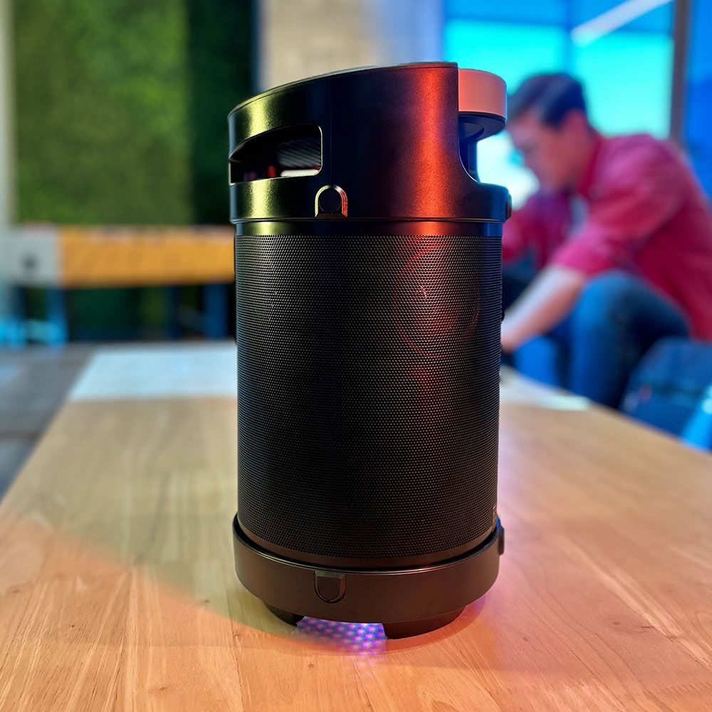 RadioShack Bluetooth Speaker – 74W, 360° Sound, IPX5 Water Resistant, AUX Input, Rechargeable Battery, RGB Lights