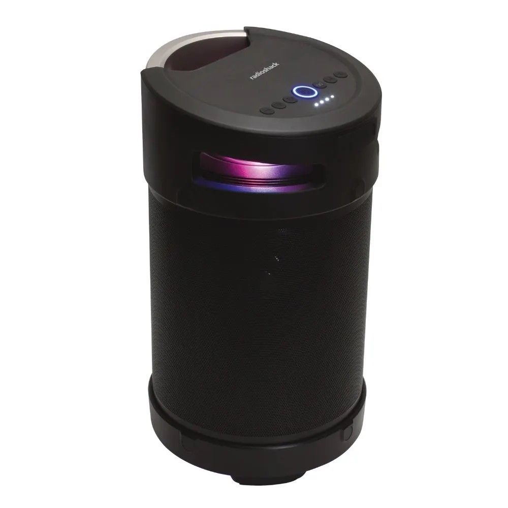 RadioShack Bluetooth Speaker – 74W, 360° Sound, IPX5 Water Resistant, AUX Input, Rechargeable Battery, RGB Lights