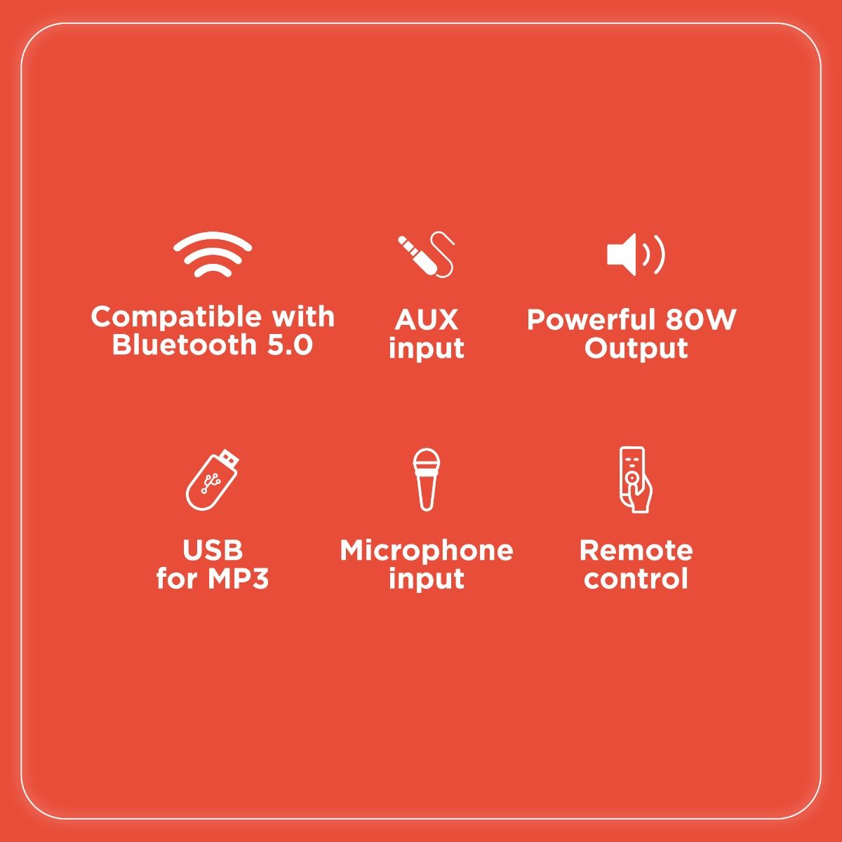 RadioShack Retro Bluetooth Speaker – 80W with USB MP3, AUX & Microphone Input, Remote Control, Rechargeable Battery